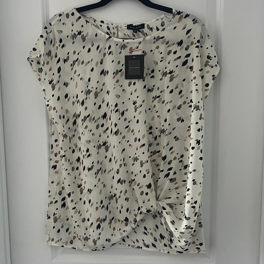 PLEIONE Black Printed Blouse